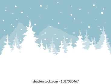 Snowy Mountains Firs Christmas Background Vector Stock Vector (Royalty ...