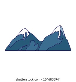 snowy mountains icon over white background, vector illustration