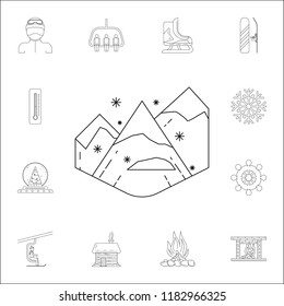 snowy mountains icon. Winter icons universal set for web and mobile