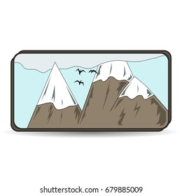 Snowy mountains illustration