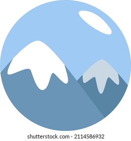 Snowy mountains, illustration, vector on a white background.