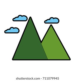 snowy mountains isolated icon