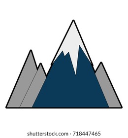 snowy mountains isolated icon