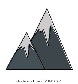 snowy mountains isolated icon