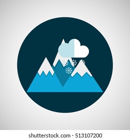 snowy mountains. rain weather concept design vector illustration eps 10