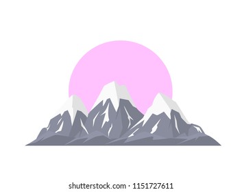 snowy mountains range isolated vector illustration graphic