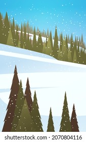 snowy mountains winter vacation ski resort concept beautiful landscape background vertical
