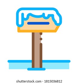 snowy nameplate icon vector. snowy nameplate sign. isolated contour symbol illustration