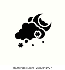 snowy, night black icon, isolated icon in light background, perfect for website, blog, logo, graphic design, social media, UI, mobile app