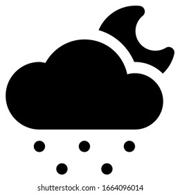 icono nocturno nevado con estilo glifo. Adecuado para diseño de sitios web, logotipo, aplicación y ui.