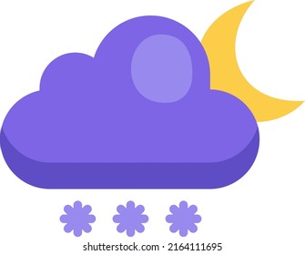 Noche nevada, ilustración, vector sobre un fondo blanco.