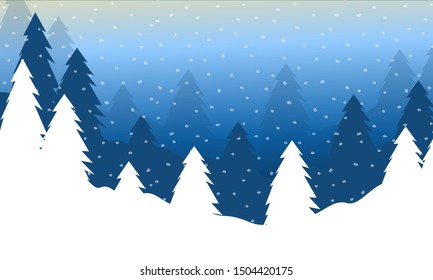 Snowy night scene landscape background