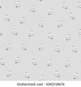 snowy owl bird funny doodle seamless vector pattern