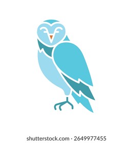 snowy owl color flat icon for digital and print projects. Arctic animals. Minimal clean icons for apps and websites. Modern simple icons for UI UX and branding