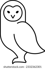 snowy owl owl dreadful bird animal Outline eps