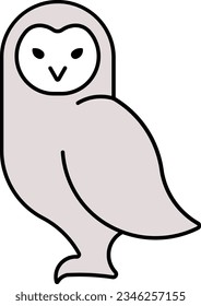 snowy owl owl dreadful bird animal Outline eps