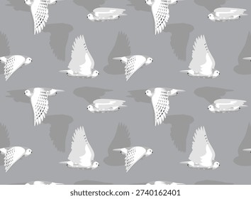 Snowy Owl Flying Seamless Background Wallpaper Pattern