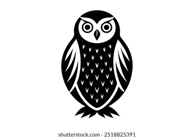snowy owl icon on white background