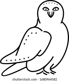 Logo de búho de nieve en contornos