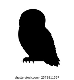 Snowy owl silhouette vector icon sign symbol illustration design.
