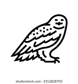 snowy owl winter season line icon vector. snowy owl winter season sign. isolated contour symbol black illustration