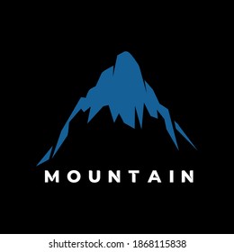 snowy peak mountain logo, blue peal, vector illustrations