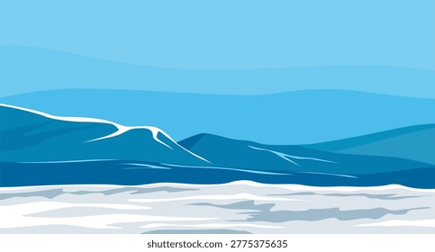 Snowy Peaks Under Dramatic Sky design art