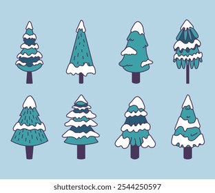 Snowy Pine Tree Vector Illustration - Winter Fir Tree with Snow Accents on Branches, Minimalist Seasonal Design, Perfect for Holiday Themes, Nature-Inspired, Winter Landscape, and Eco-Friendly