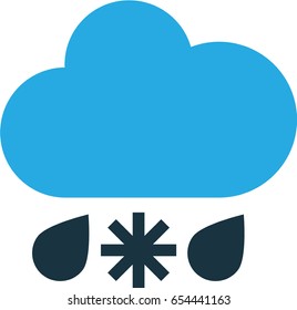 Snowy Raining Colorful Icon Symbol. Premium Quality Isolated Cold Weather Element In Trendy Style.