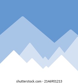 the snowy ranges of mountains, mountain peaks created in flat vector, background idea