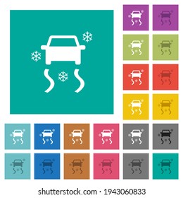 Snowy Road Dashboard Indicator Multi Colored Flat Icons On Plain Square Backgrounds. Included White And Darker Icon Variations For Hover Or Active Effects.