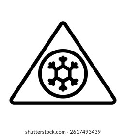 Snowy Road Sign Vector Line Icon Design