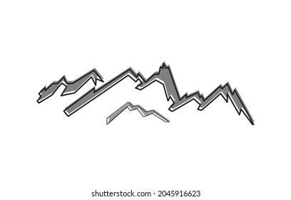 snowy rocky mountain  isolated drawing vector illustration  