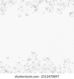 Fundo Transparente Vetor Sakura Nevado. Pastel Summer Rose Illustration. Banner do Lotus de Borrão. Textura de beleza floral cinza.