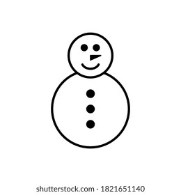 Snowy snowman. Festive and Christmas greeting card. Flat design.