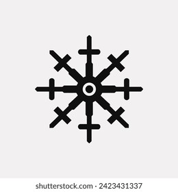 Snowy spectra snowflake icon - Simple Vector Illustration