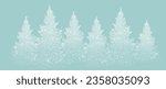 Snowy spruces from dots. Happy New Year . Vector illustrations