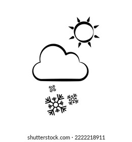 snowy sunny weather icon flat illustration weather vector icon suitable for web and apps