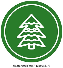 snowy tree circular icon symbol