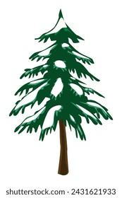 Árbol nevado en la ilustración de invierno
