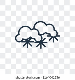 Snowy vector icon isolated on transparent background, Snowy logo concept