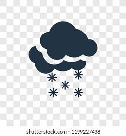 Snowy vector icon isolated on transparent background, Snowy transparency logo concept