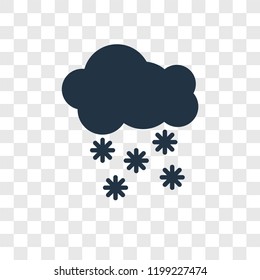 Snowy vector icon isolated on transparent background, Snowy transparency logo concept
