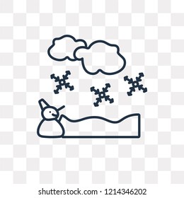 Snowy vector outline icon isolated on transparent background, high quality linear Snowy transparency concept can be used web and mobile