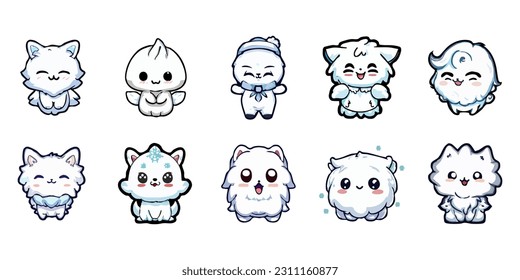 Snowy vector set collection graphic clipart design