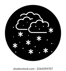 Snowy weather forecast color line icon. Vector illustration.Editable stroke.