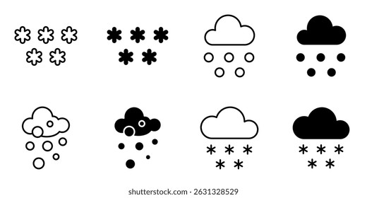 Snowy, weather, snow, winter icon set