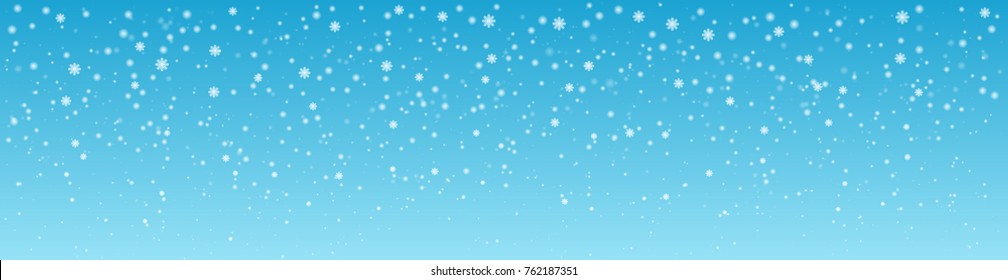 Snowy winter daytime background. Panorama. Place for text.