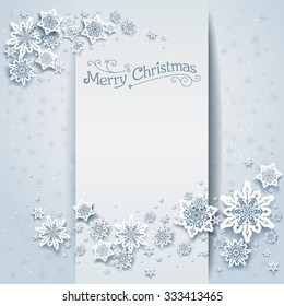 Snowy winter holiday card. Festive design for card, banner, invitation, leaflet and so on.