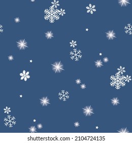 Snowy winter holiday sky. seamless repeat design